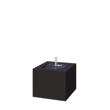 Fuente de aluminio - Lyra - 50 x 50 x 40 cm - RAL9005 mate (negro) - Con Iluminación LED