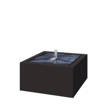 Fuente de aluminio - Lyra - 80 x 80 x 40 cm - RAL9005 mate (negro) - Con Iluminación LED