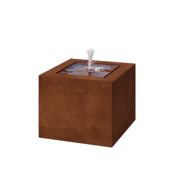 Fuente de acero corten - Lyra - 50 x 50 x 40 cm - Con Iluminación LED